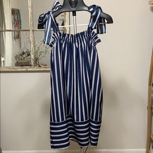 Navy and White Striped Dress
